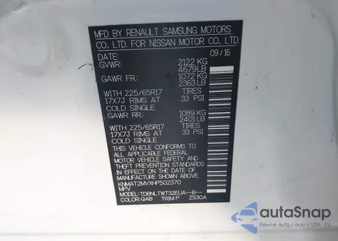 2017 Nissan Rogue Sv from USA, damaged, VIN KNMAT2MVXHP502370